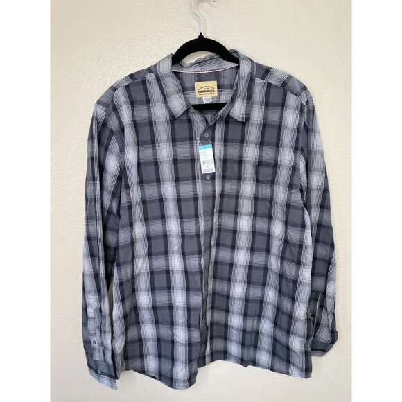 NWT Roebuck & Co Mens Gray shirt XXL long sleeve collared cotton button up - Picture 2 of 7